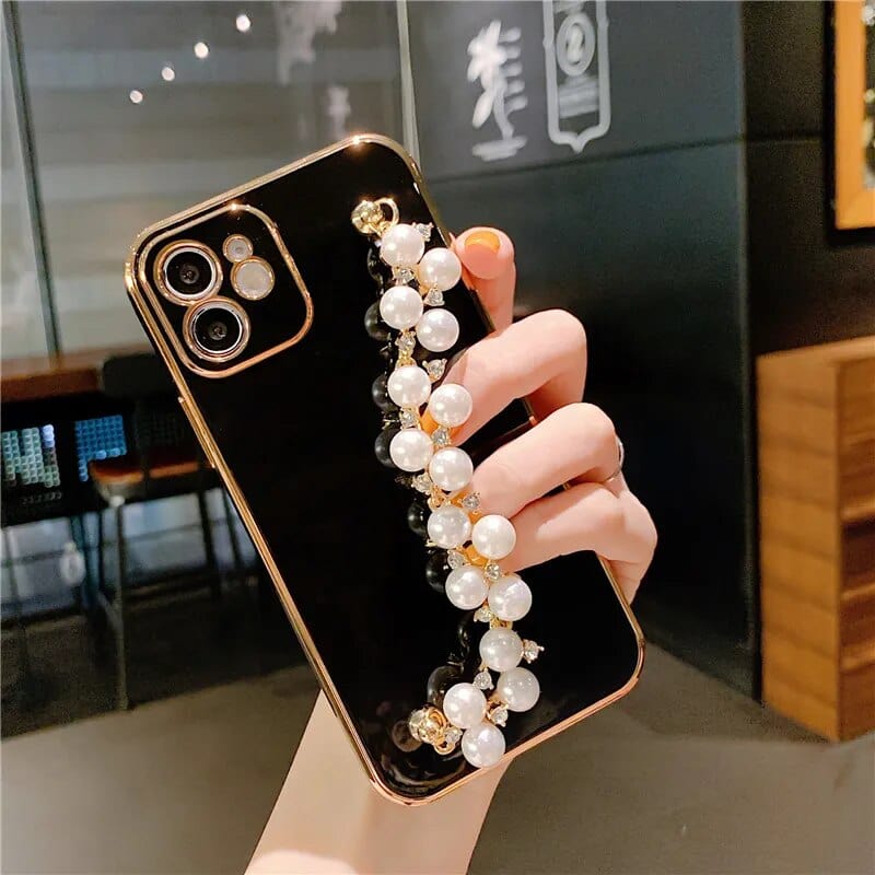 phone case with pearl strap