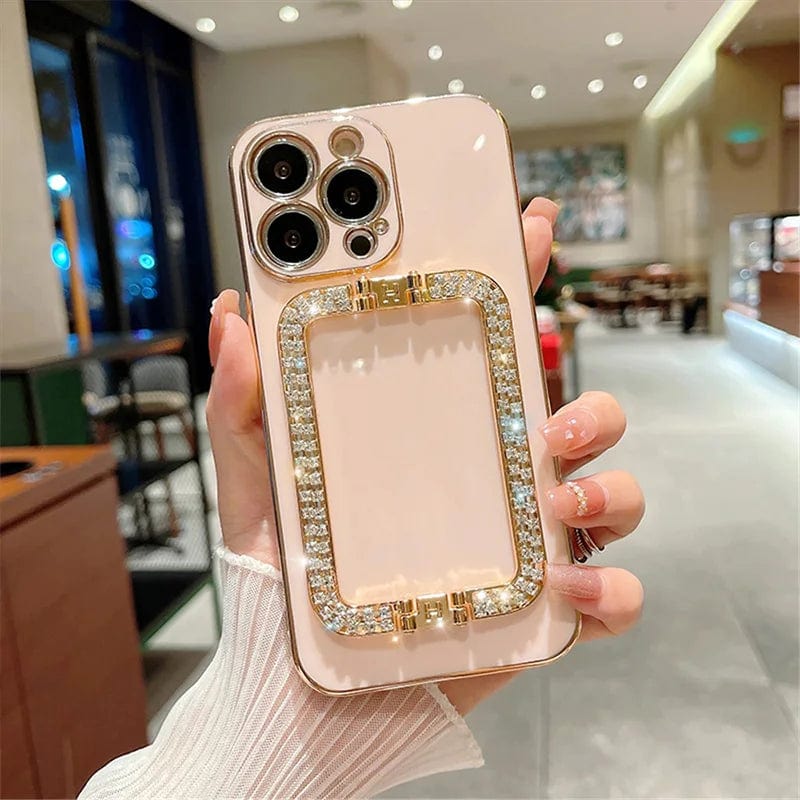 Rhinestone Phone Case iPhone 15 Pro / Pink Rhinestone Phone Case iPhone 15 Pro / Pink