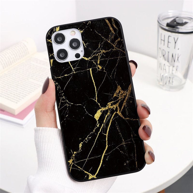 Black Marble Phone Case