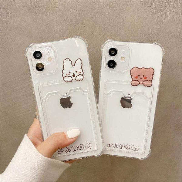 Cute Bear Rabbit Wallet Phone Case
