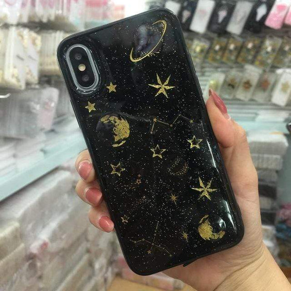 Case For Iphone Xr X Xs Max Cover Glitter Sequins Gradient 3d Bee