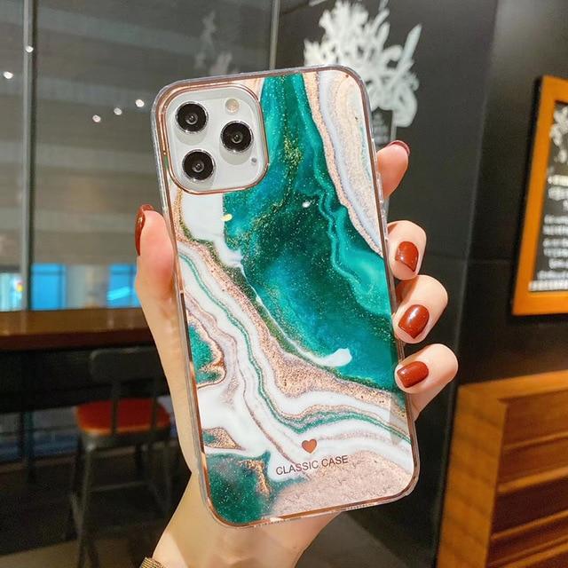 green marble phone case