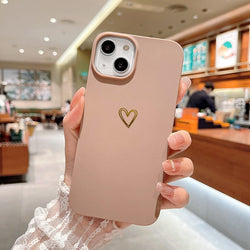 Matte Golden Heart Cases