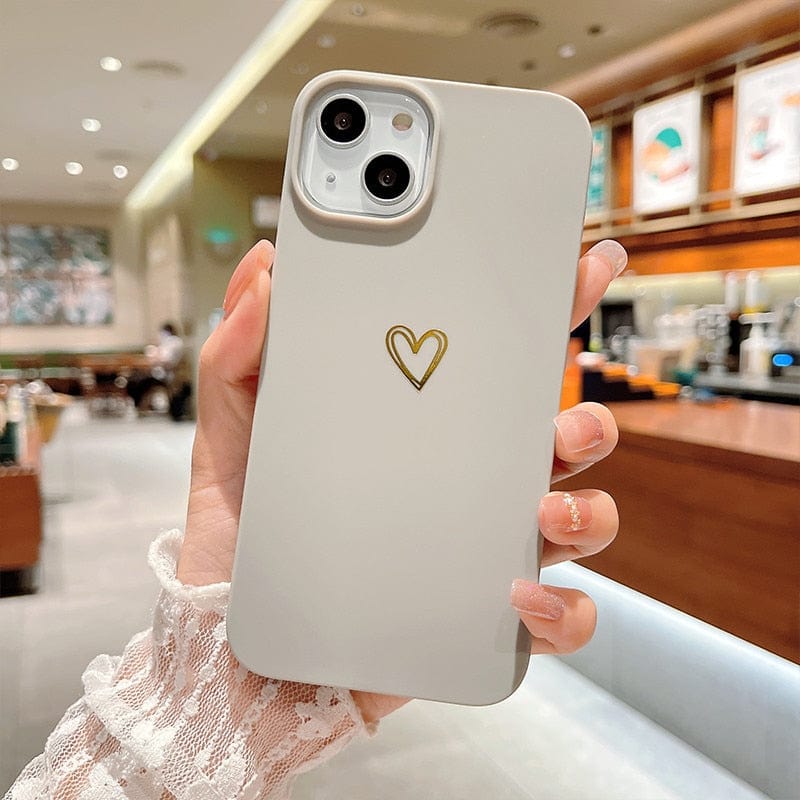 Matte Golden Heart Cases