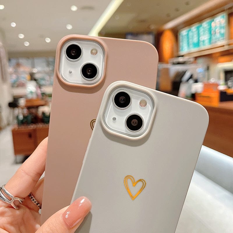 Matte Golden Heart Cases