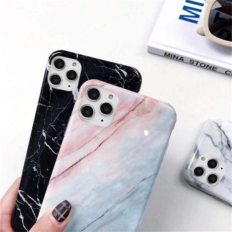pink marble phone case | black marble phone case